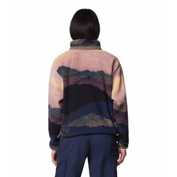 COLUMBIA HELVETIA II PRINTED CROPPED HALF SNAP FLEECE PULLOVER WOMENS, Size Larg - Picture 3 of 8